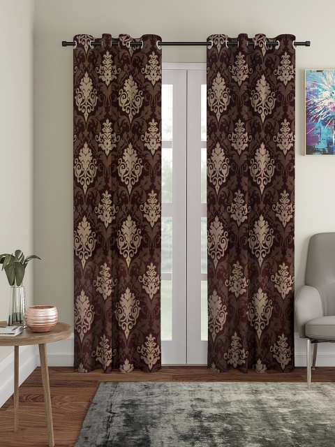 

Cortina Brown & Beige Regular Long Door Set of 2 Curtains