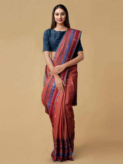 

Unnati Silks Red Pure Cotton Printed Chettinad Saree