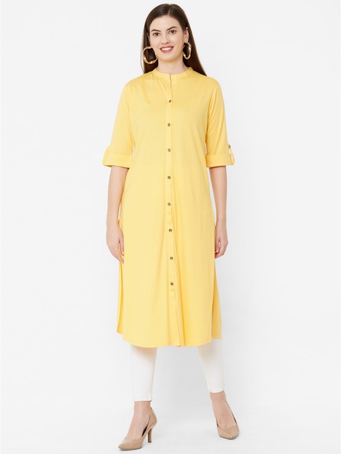

Juliet Women Yellow Solid A-Line Kurta