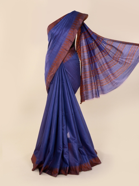 

Pothys Blue Woven Design Linen Blend Saree