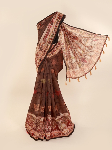 

Pothys Brown Printed Cotton Blend Saree