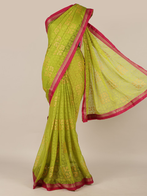 

Pothys Green Woven Design Poly Georgette Saree