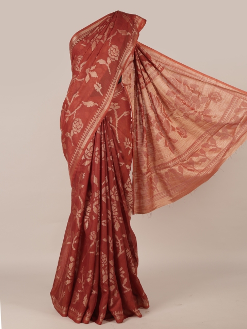 

Pothys Brown Woven Design Jute Silk Saree