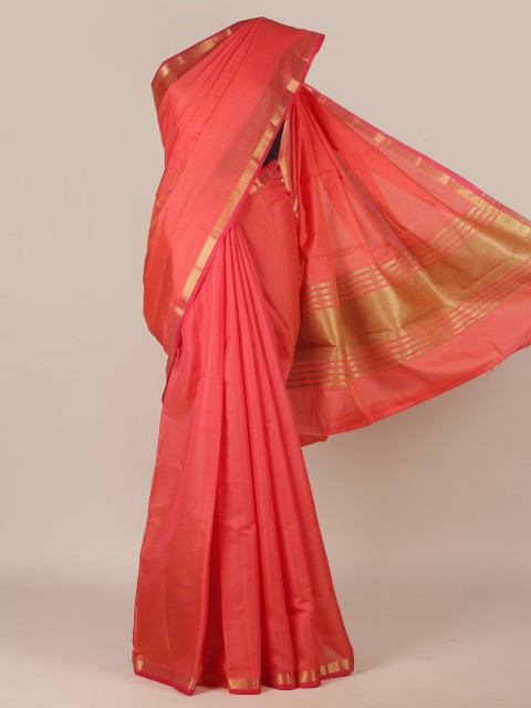 

Pothys Pink Woven Design Jute Silk Saree with Zari Border