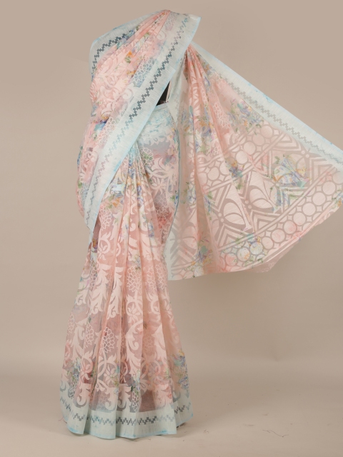 

Pothys Pink Woven Design Jute Silk Saree