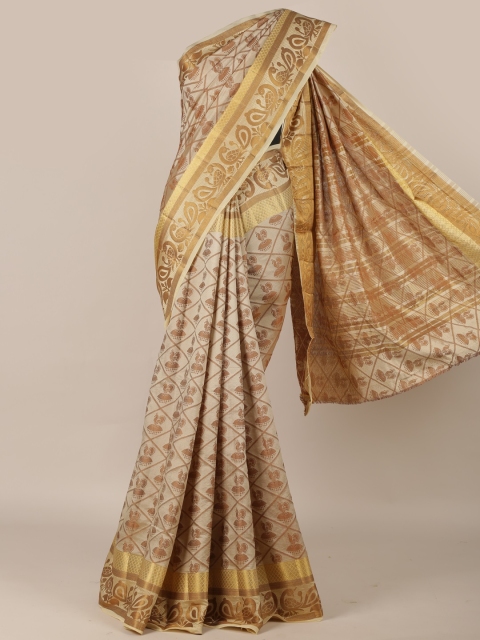 

Pothys Beige Woven Design Jute Silk Saree