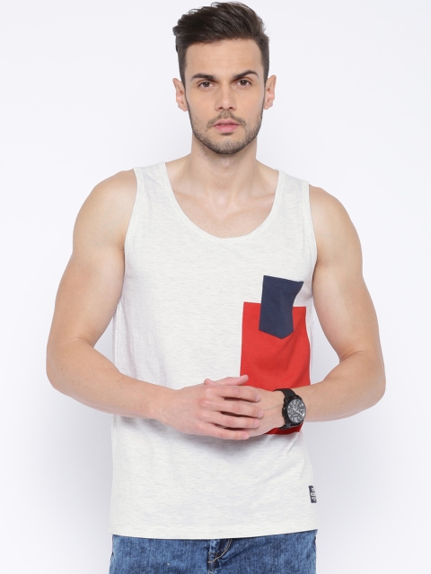 

CULT FICTION Grey Melange Sleeveless T-shirt