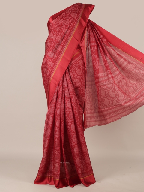 

Pothys Maroon Printed Jute Silk Saree
