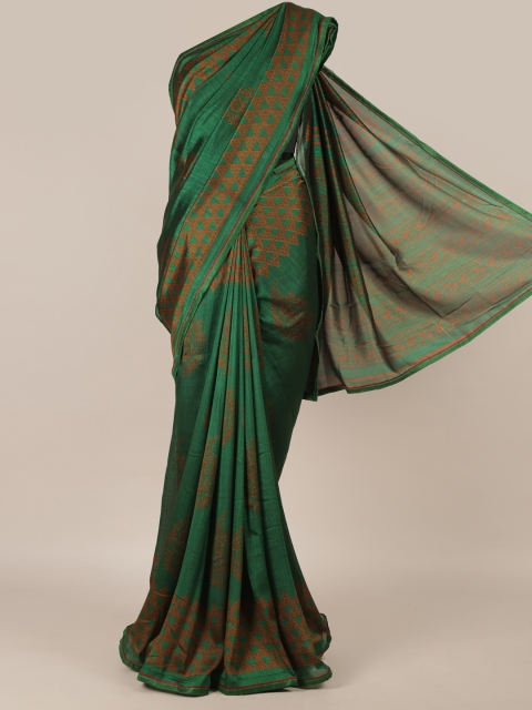 

Pothys Green & Red Jute Silk Woven Design Saree