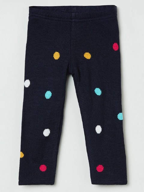 

max Girls Navy Blue Printed Leggings