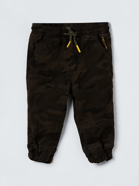 

max Boys Brown & Black Camouflage Printed Joggers