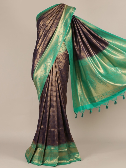 

Pothys Navy Blue Woven Design Jute Silk Saree