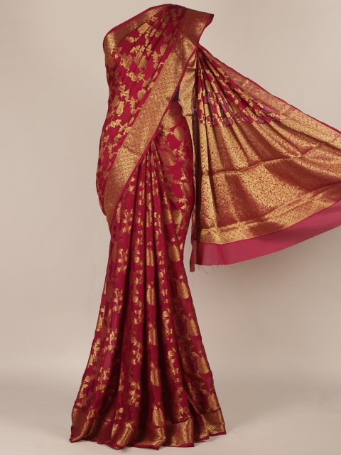 

Pothys Magenta Woven Design Saree with Zari Border