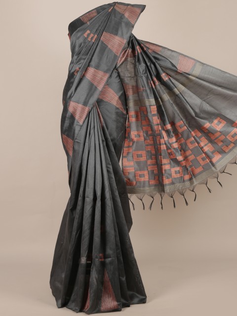 

Pothys Grey Woven Design Jute Silk Saree