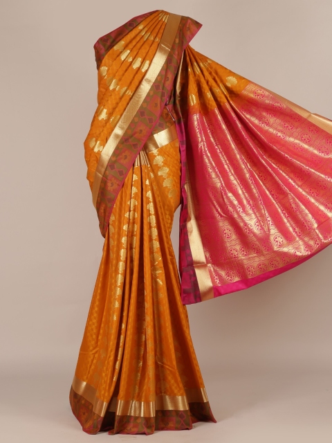 

Pothys Mustard Woven Design Art Silk Saree