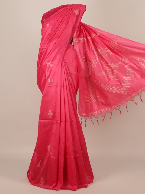 

Pothys Pink Woven Design Jute Silk Saree