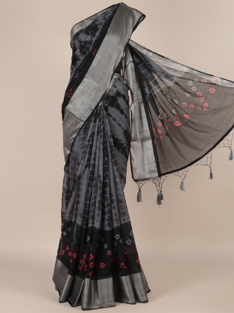 

Pothys Grey & Black Jute Silk Printed Saree