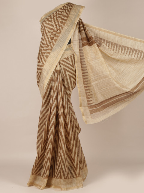 

Pothys Brown Woven Design Jute Silk Saree