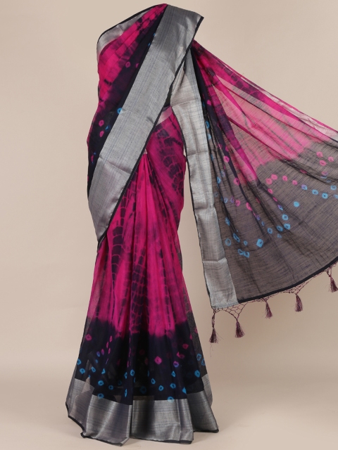 

Pothys Pink & Grey Jute Silk Printed Saree