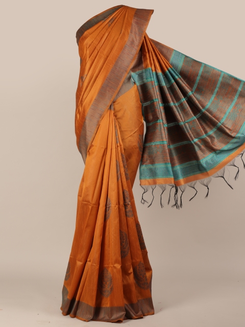 

Pothys Brown Woven Design Jute Silk Saree