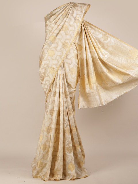 

Pothys Cream-Coloured Woven Design Jute Silk Saree