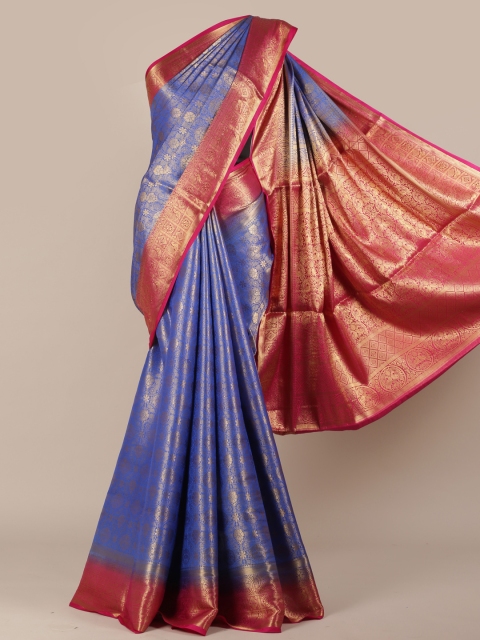 

Pothys Blue & Red Jute Silk Woven Design Saree