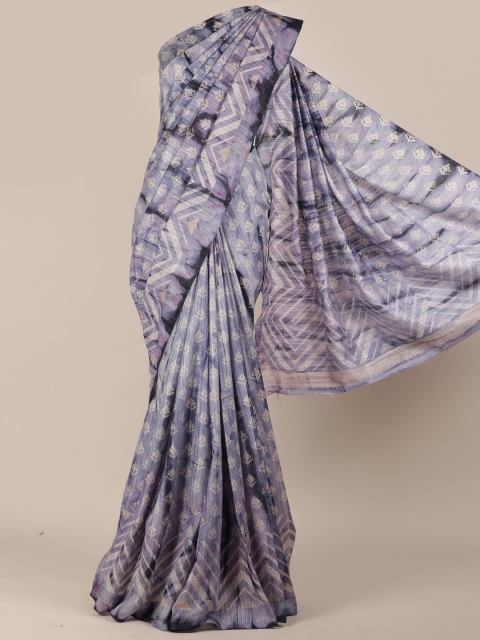 

Pothys Lavender Printed Jute Silk Saree