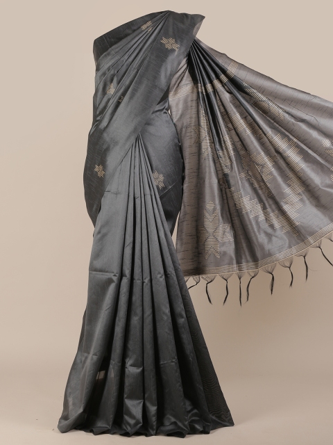 

Pothys Grey Woven Design Jute Silk Saree
