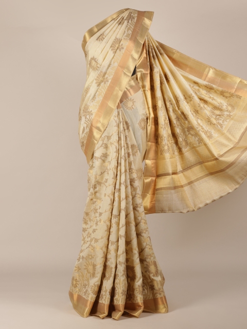 

Pothys Cream-Coloured Woven Design Jute Silk Saree