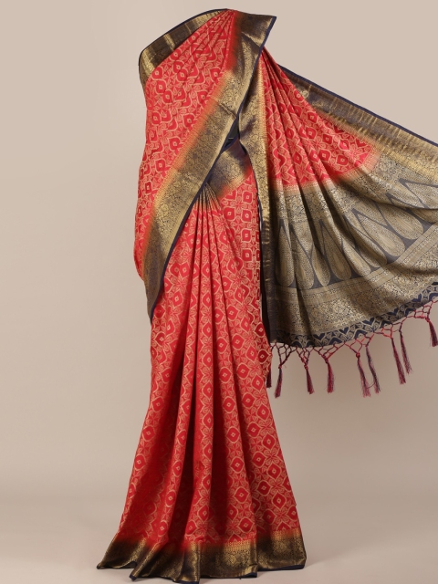 

Pothys Red & Grey Jute Silk Woven Design Saree