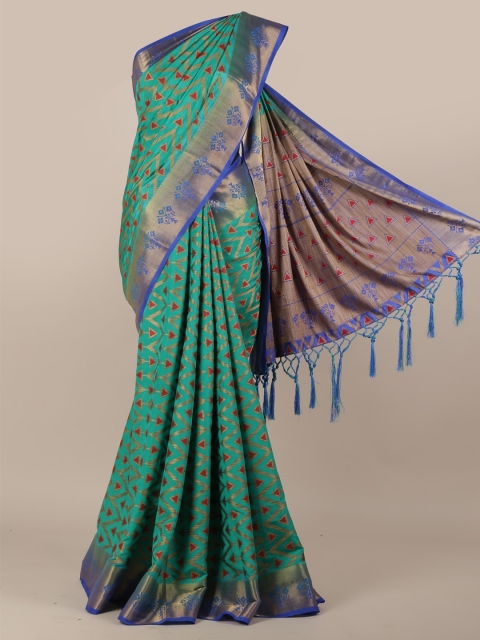 

Pothys Green Woven Design Jute Silk Saree