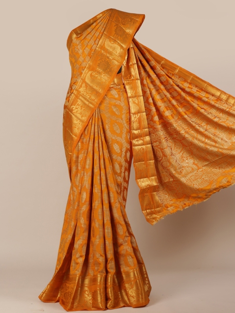 

Pothys Mustard Brown Woven Design Jute Silk Saree