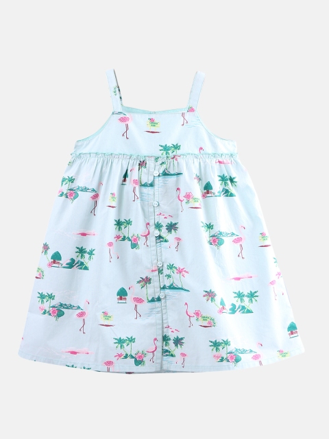 

Beebay Girls Blue Printed A-Line Dress