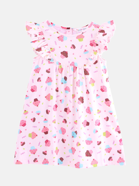 

Beebay Girls Pink Printed A-Line Dress