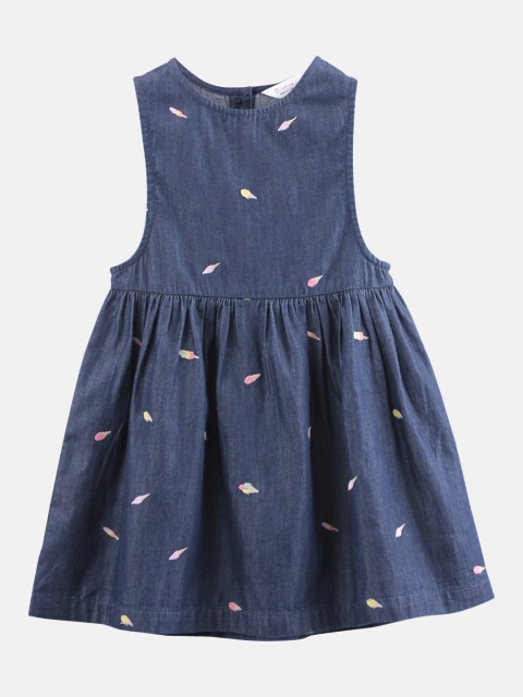 

Beebay Girls Blue Embroidered Fit and Flare Dress