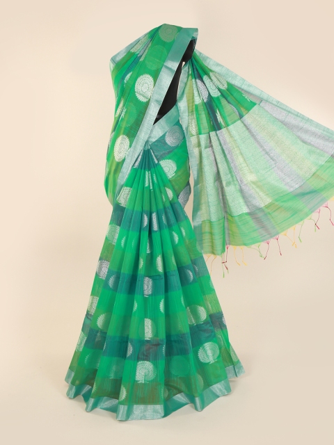 

Pothys Green Woven Design Cotton Blend Saree