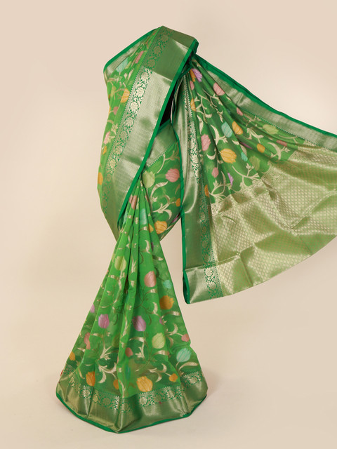 

Pothys Green Woven Design Cotton Blend Saree
