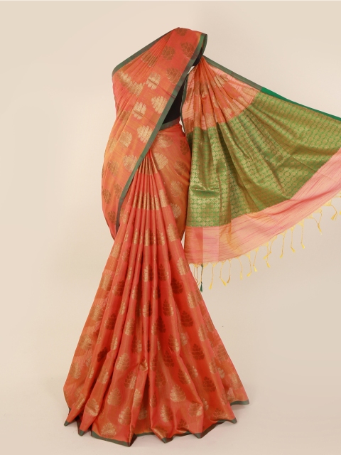 

Pothys Orange Woven Design Cotton Blend Saree