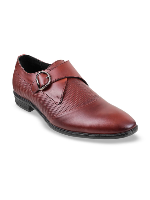 

Metro Men Maroon Solid Leather Formal Shoes