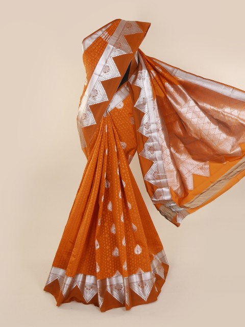 

Pothys Mustard Brown Woven Design Art Silk Saree