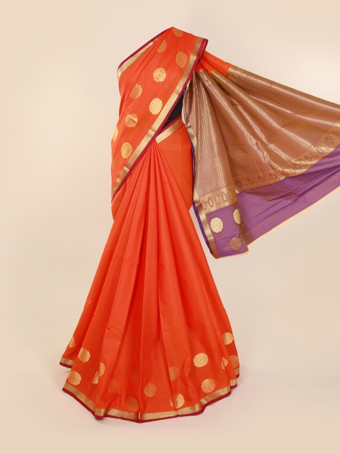 

Pothys Orange Printed Art Silk Saree