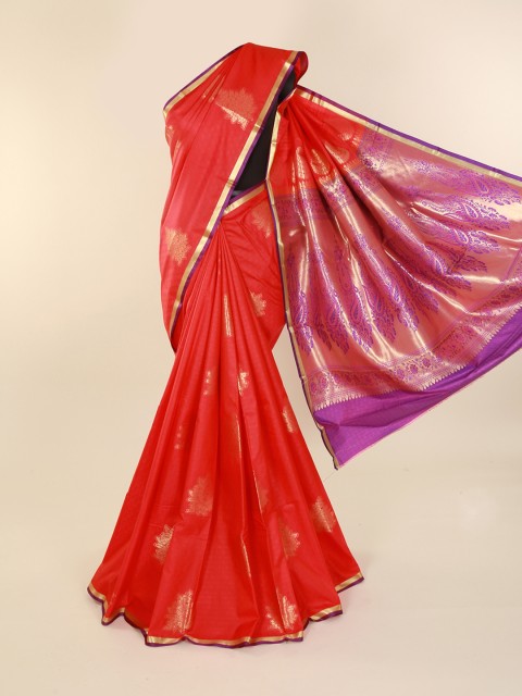 

Pothys Red Woven Design Art Silk Saree