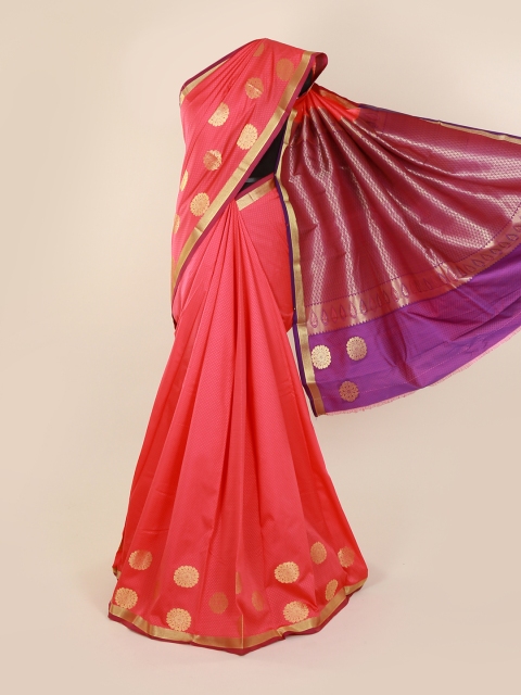 

Pothys Pink & Gold-Toned Art Silk Woven Design Saree