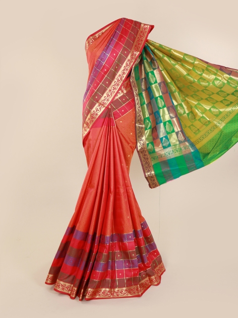 

Pothys Peach-Coloured Woven Design Art Silk Saree