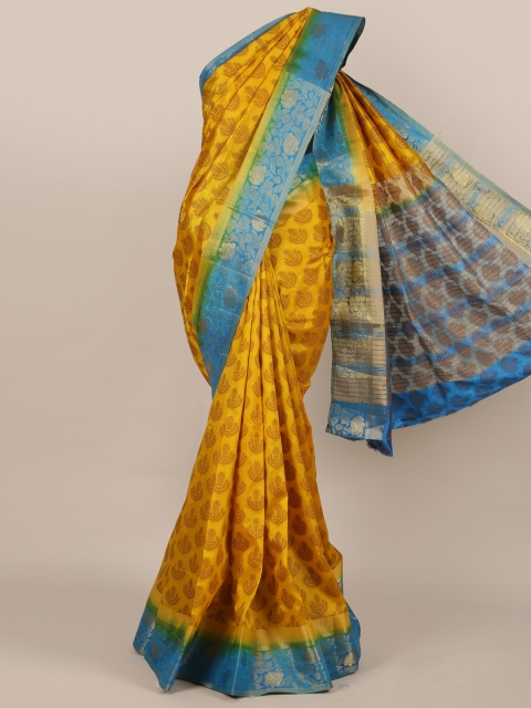 

Pothys Yellow Woven Design Jute Silk Saree