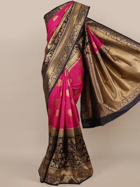 

Pothys Pink Woven Design Jute Silk Saree