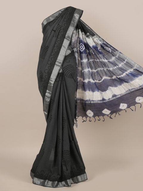 

Pothys Grey Printed Linen Blend Saree