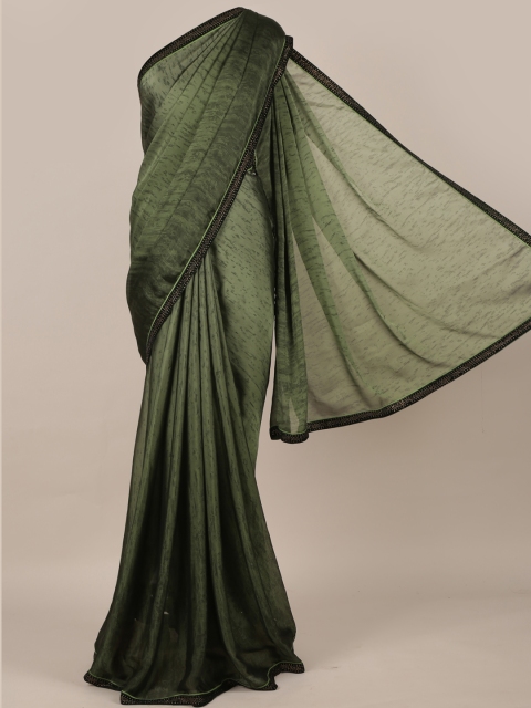 

Pothys Green Printed Poly Chiffon Saree