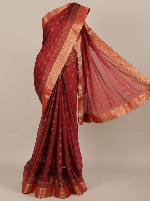 

Pothys Maroon & Black Poly Georgette Printed Saree