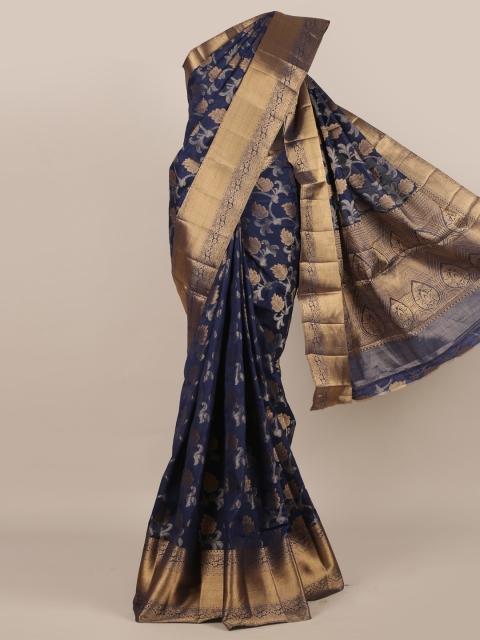 

Pothys Navy Blue Woven Design Jute Silk Saree